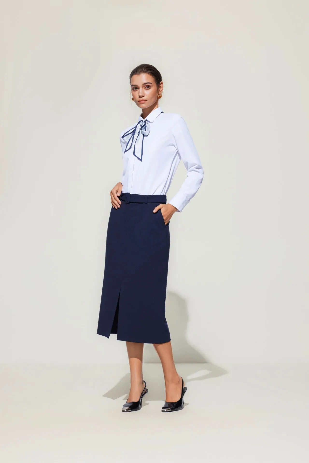 Crepe Knit H-Shaped Suit Skirt