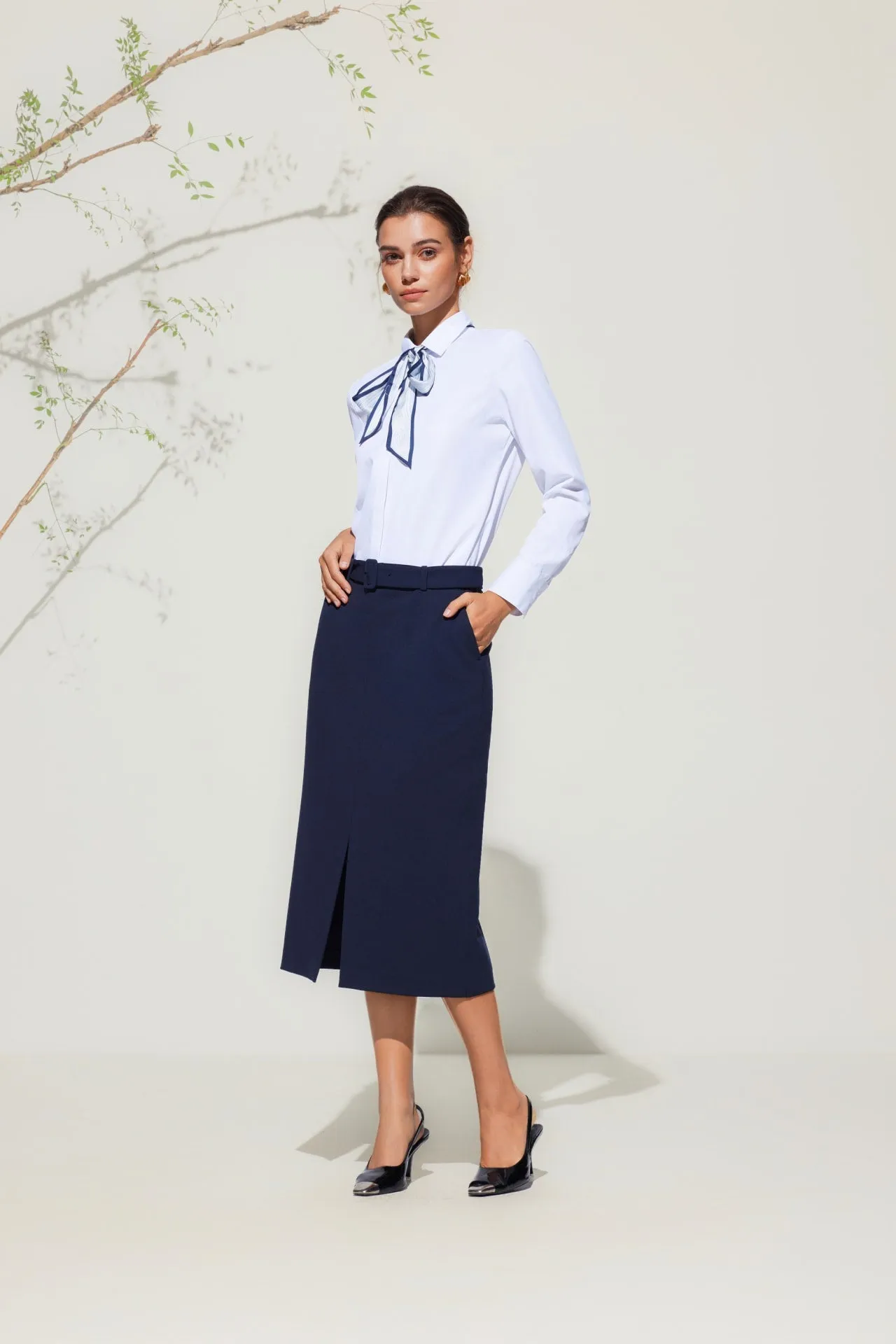 Crepe Knit H-Shaped Suit Skirt