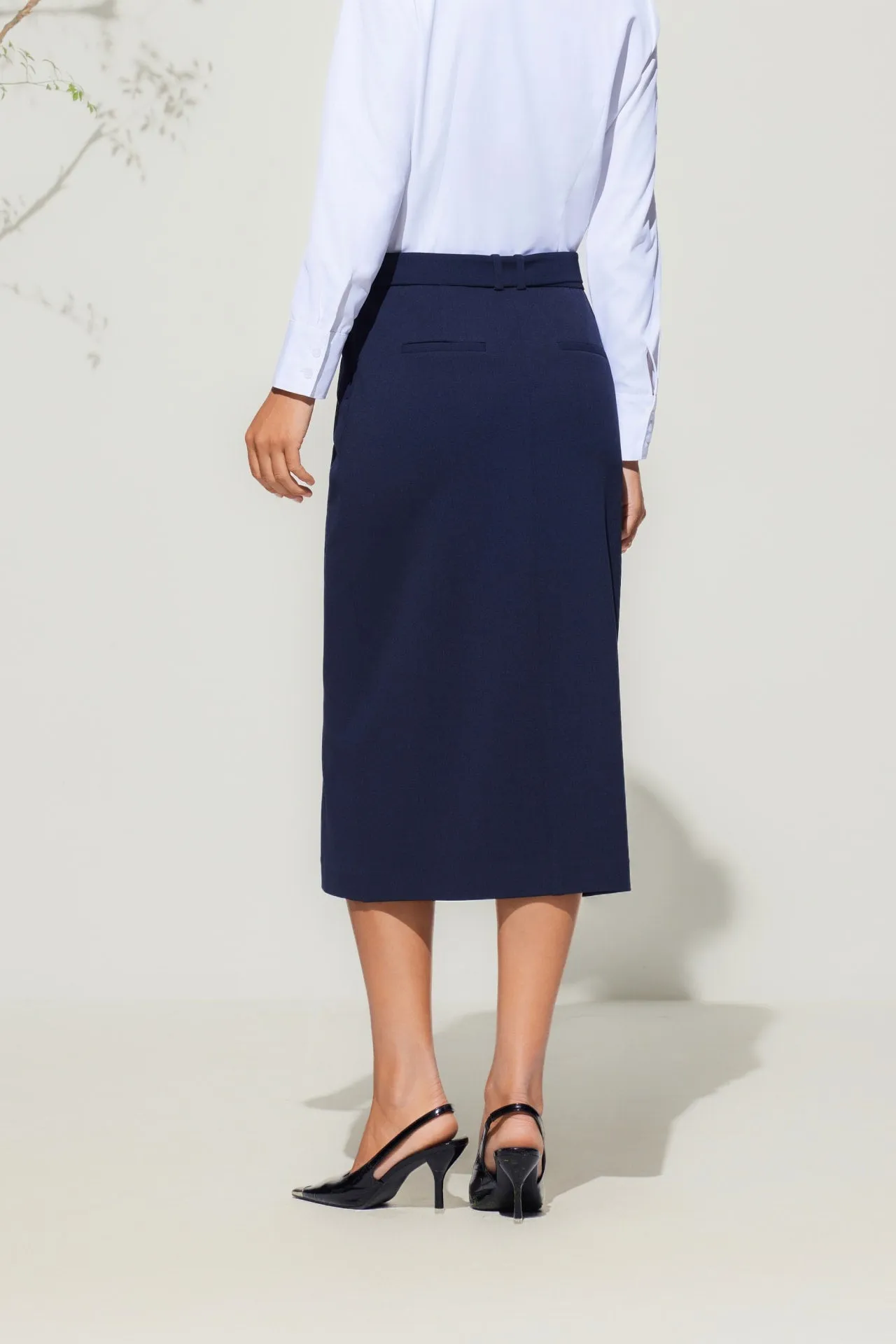 Crepe Knit H-Shaped Suit Skirt