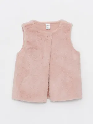 Crew Neck Baby Girl Plush Vest