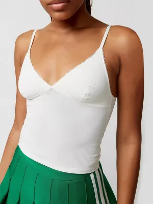 Cropped Lace Deep V-Neck Top