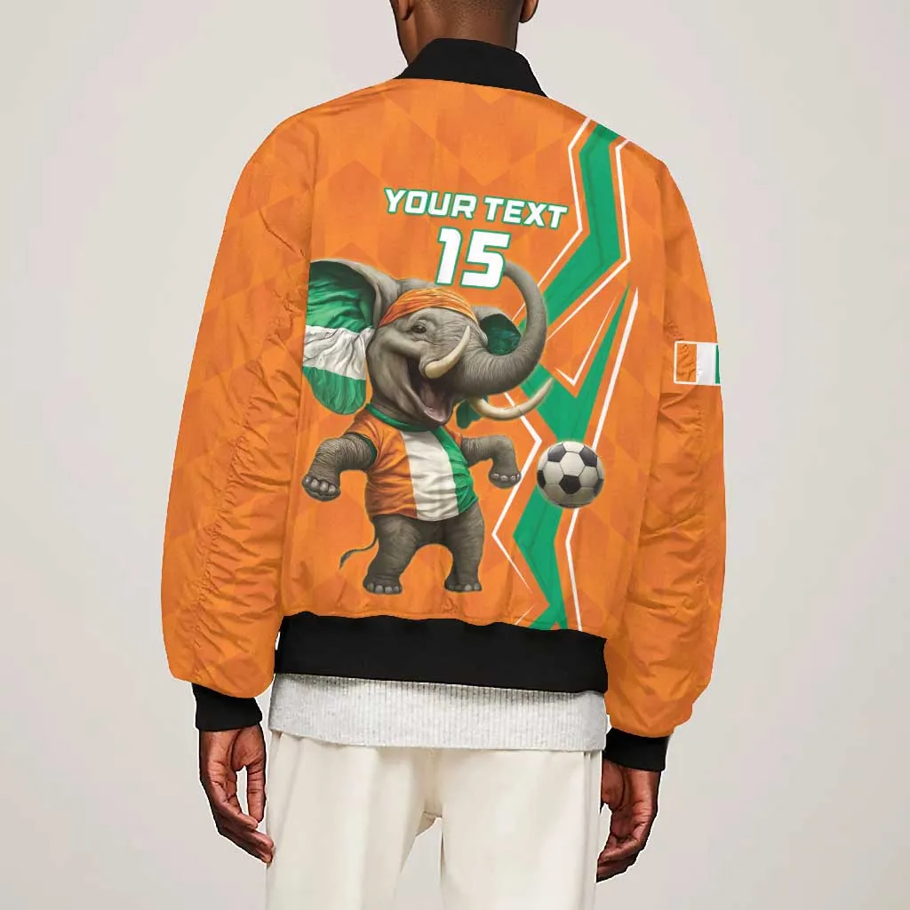Custom Afro Ivory Coast Football Bomber Jacket Go Champions LT15