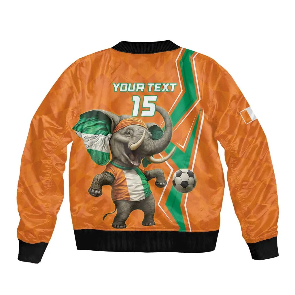Custom Afro Ivory Coast Football Bomber Jacket Go Champions LT15