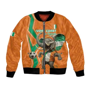 Custom Afro Ivory Coast Football Bomber Jacket Go Champions LT15