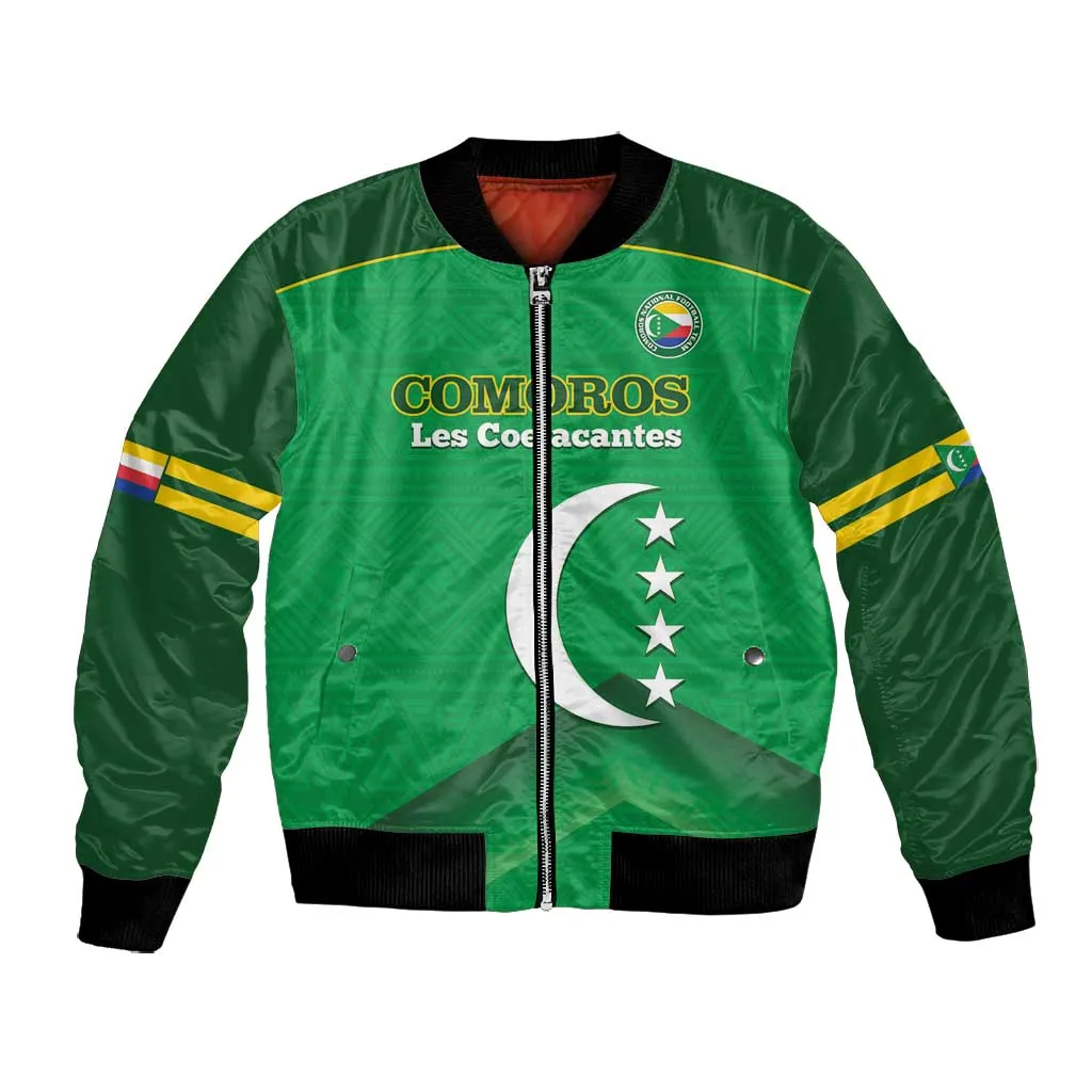 Custom Comoros Football Bomber Jacket Allez Les Coelacantes LT14
