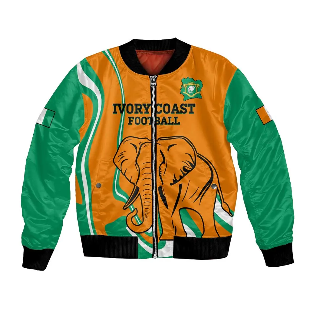 Custom Ivory Coast Football Bomber Jacket 2024 Go Champions Les Elephants LT14
