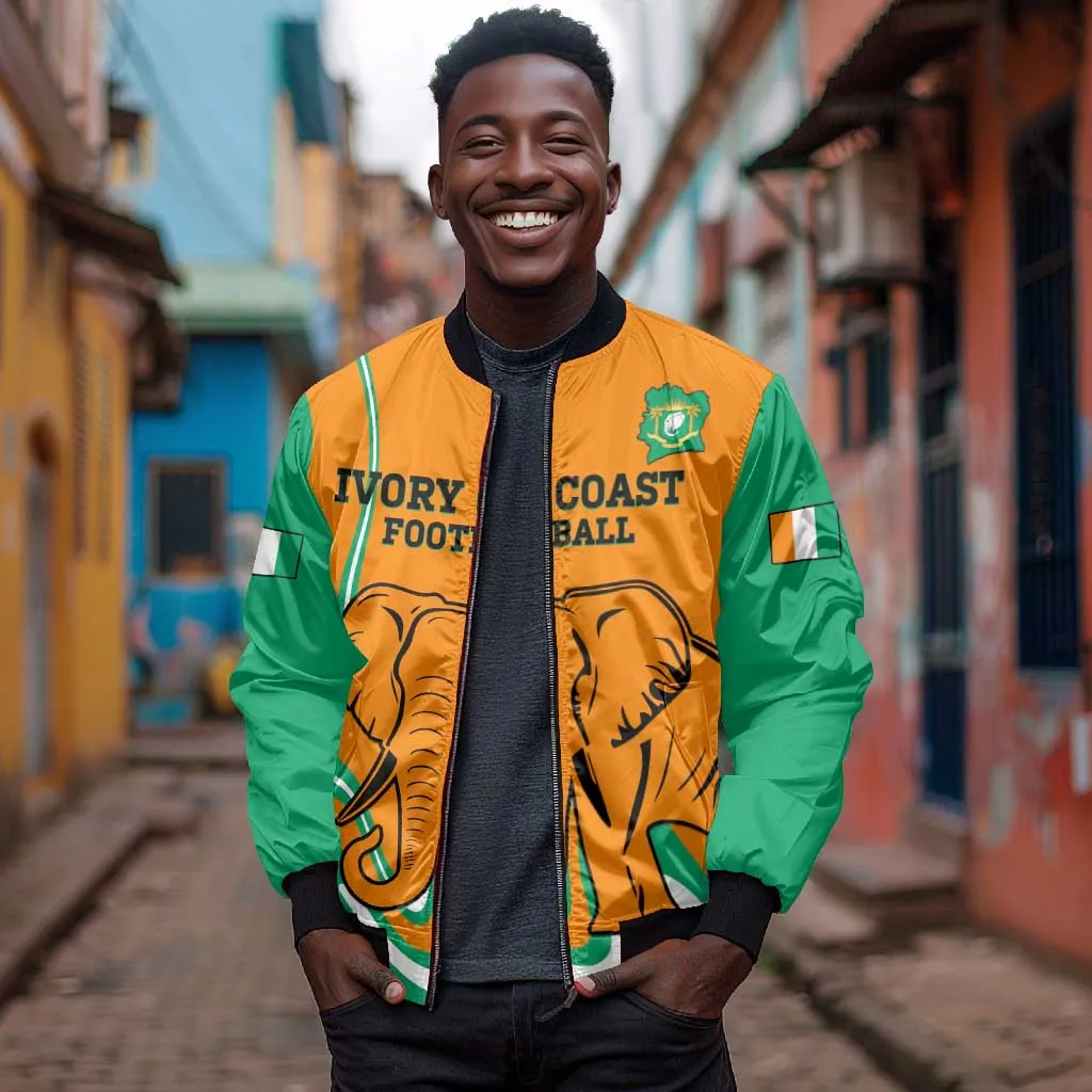 Custom Ivory Coast Football Bomber Jacket 2024 Go Champions Les Elephants LT14