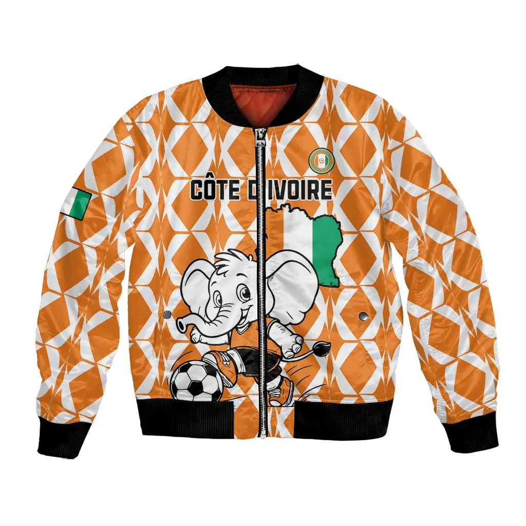 Custom Ivory Coast Football Bomber Jacket Go Champions LT15