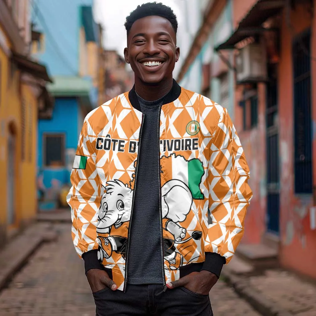 Custom Ivory Coast Football Bomber Jacket Go Champions LT15