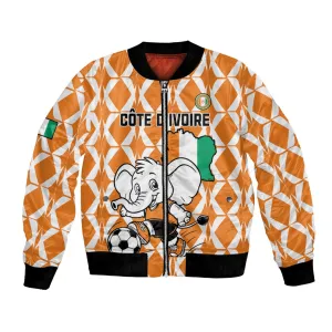 Custom Ivory Coast Football Bomber Jacket Go Champions LT15