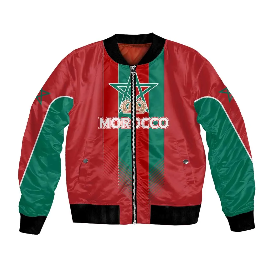 Custom Morocco Football Bomber Jacket Nations Cup 2024 Atlas Lions LT7