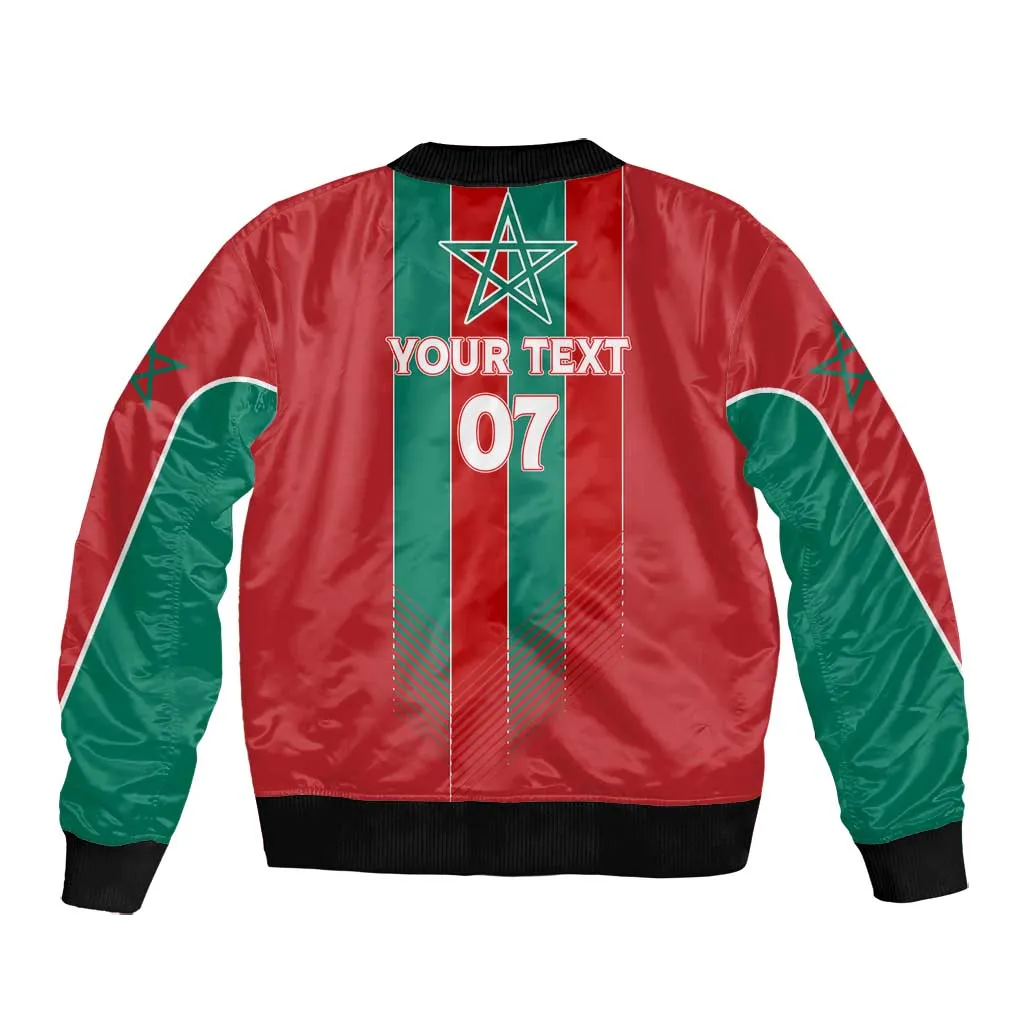 Custom Morocco Football Bomber Jacket Nations Cup 2024 Atlas Lions LT7