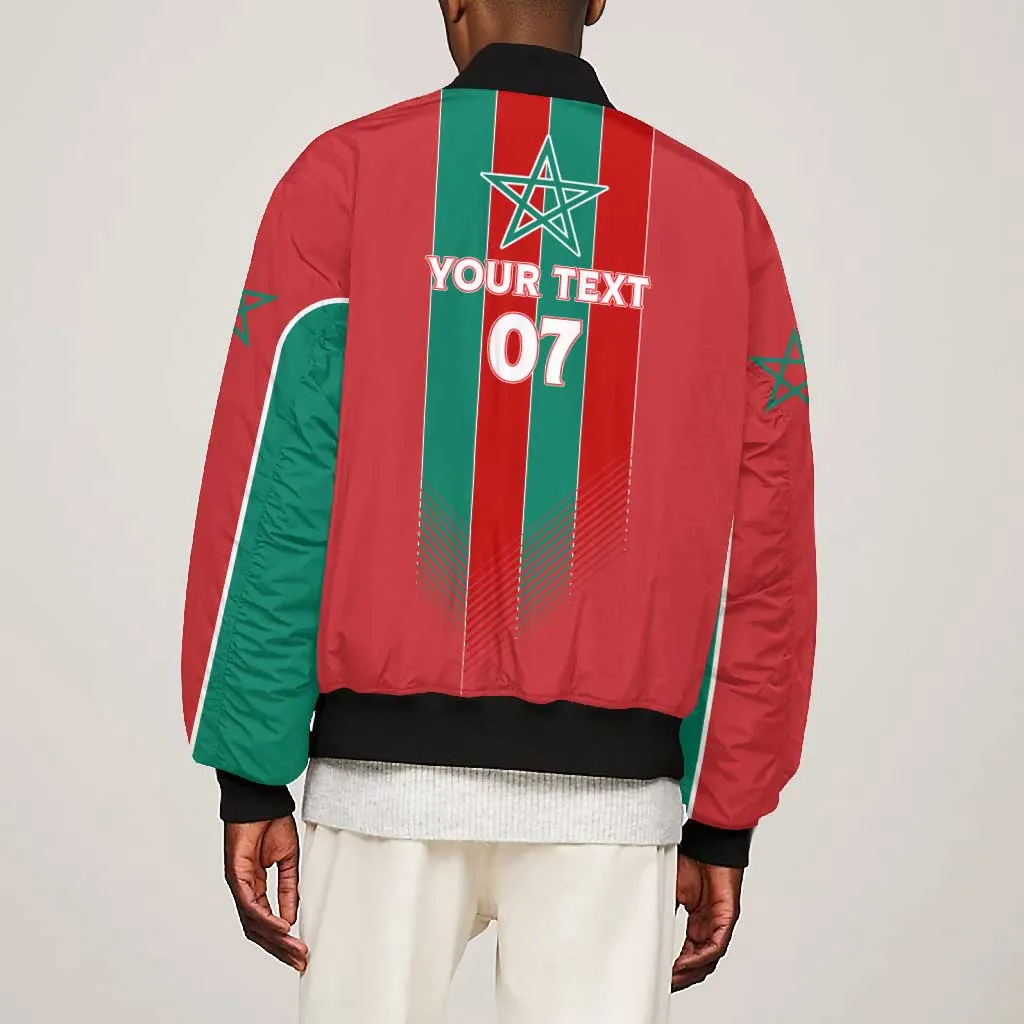 Custom Morocco Football Bomber Jacket Nations Cup 2024 Atlas Lions LT7