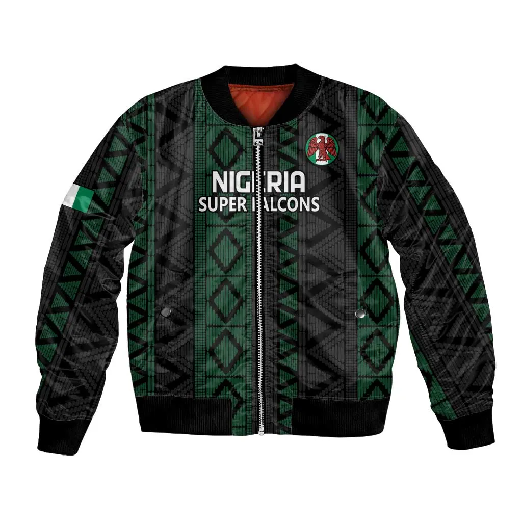 Custom Nigeria Football Bomber Jacket Go Super Falcons African Pattern LT14
