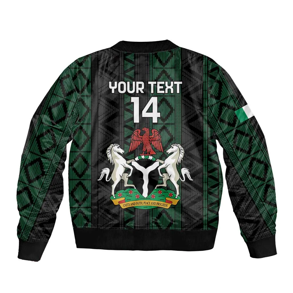 Custom Nigeria Football Bomber Jacket Go Super Falcons African Pattern LT14