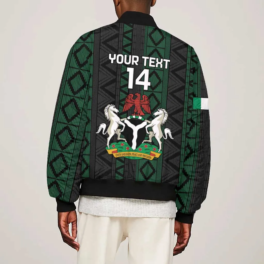 Custom Nigeria Football Bomber Jacket Go Super Falcons African Pattern LT14