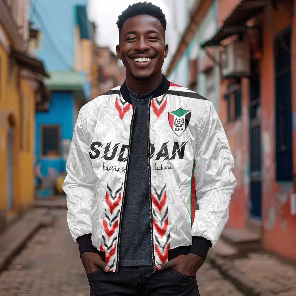 Custom Sudan Football Bomber Jacket Wings of Victory - Go Falcons of Jediane LT03