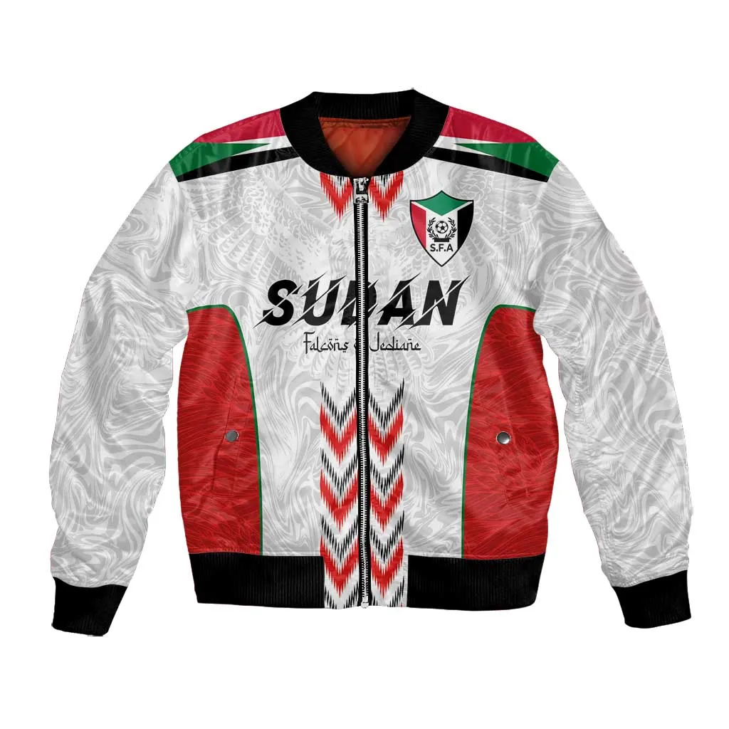 Custom Sudan Football Bomber Jacket Wings of Victory - Go Falcons of Jediane LT03