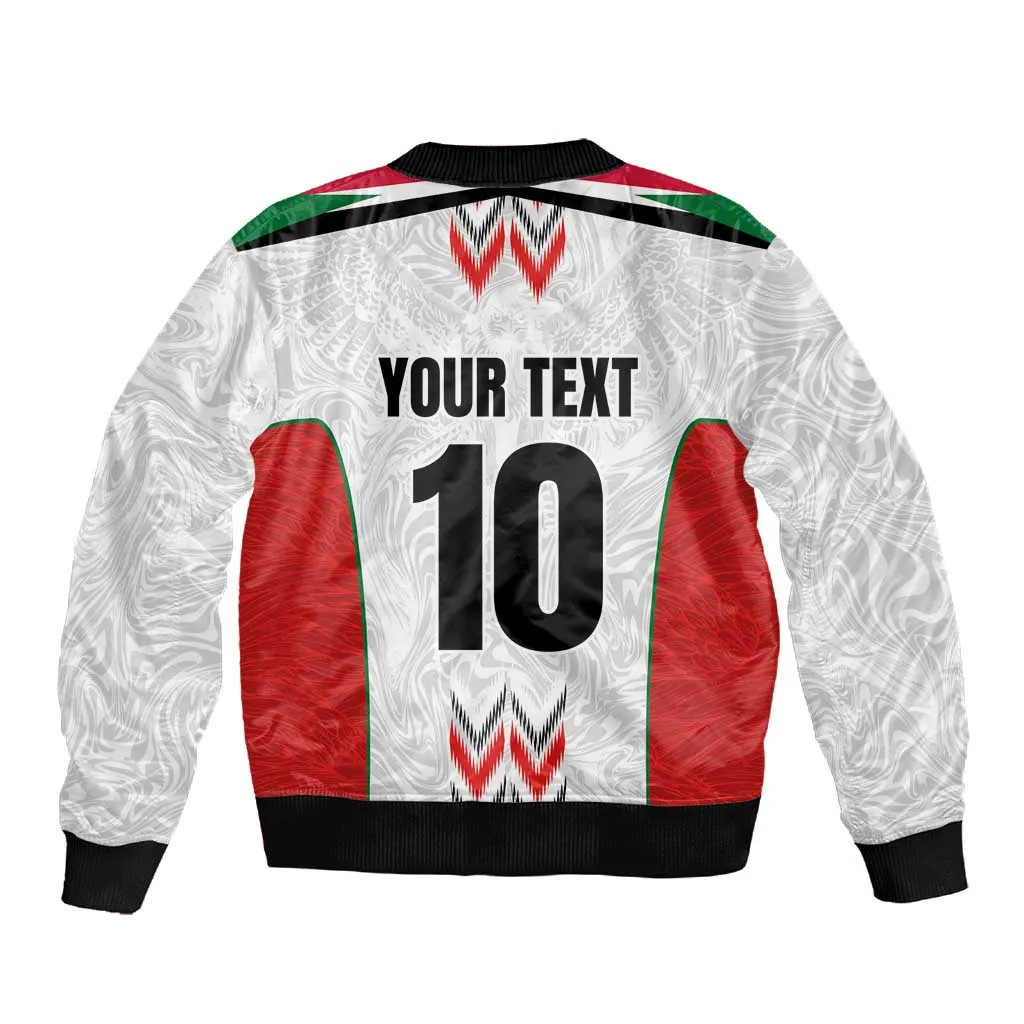 Custom Sudan Football Sleeve Zip Bomber Jacket Wings of Victory - Go Falcons of Jediane LT03