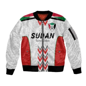 Custom Sudan Football Sleeve Zip Bomber Jacket Wings of Victory - Go Falcons of Jediane LT03