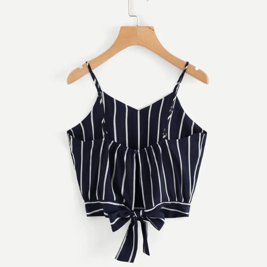 Cute Back Knot Crop Top