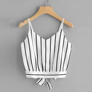 Cute Back Knot Crop Top