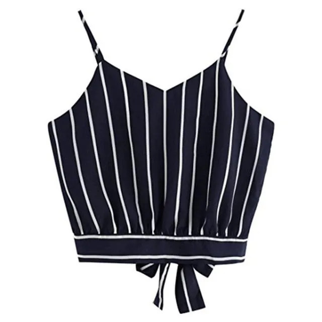 Cute Back Knot Crop Top