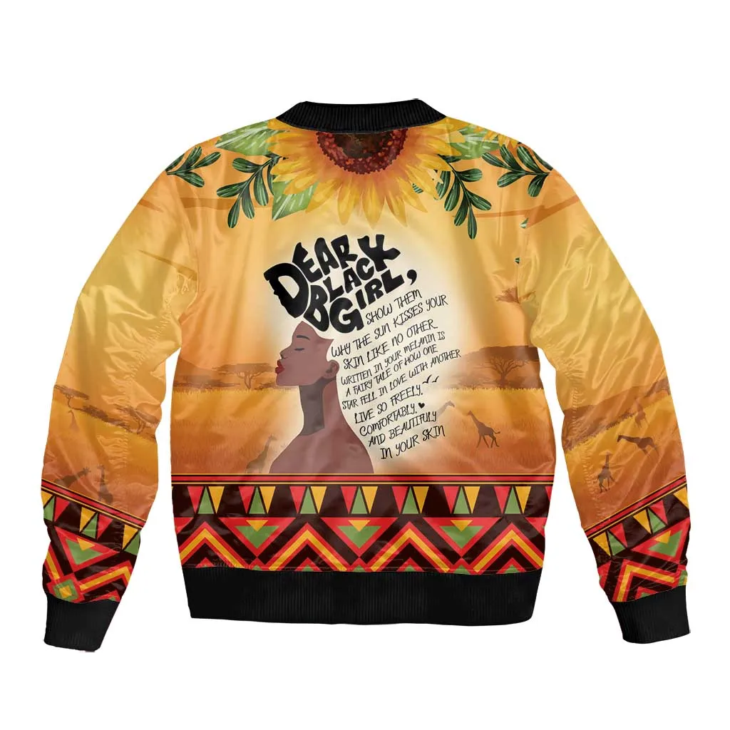 Dear Black Girl Bomber Jacket African Pride Black Women DT04