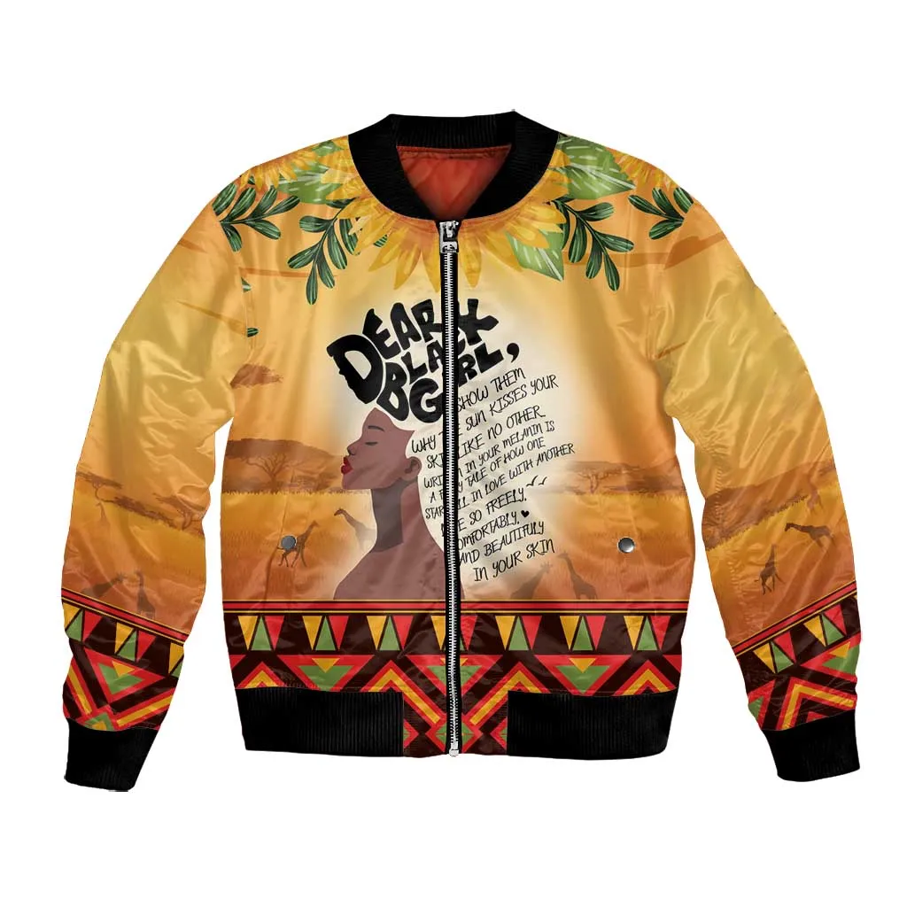 Dear Black Girl Bomber Jacket African Pride Black Women DT04