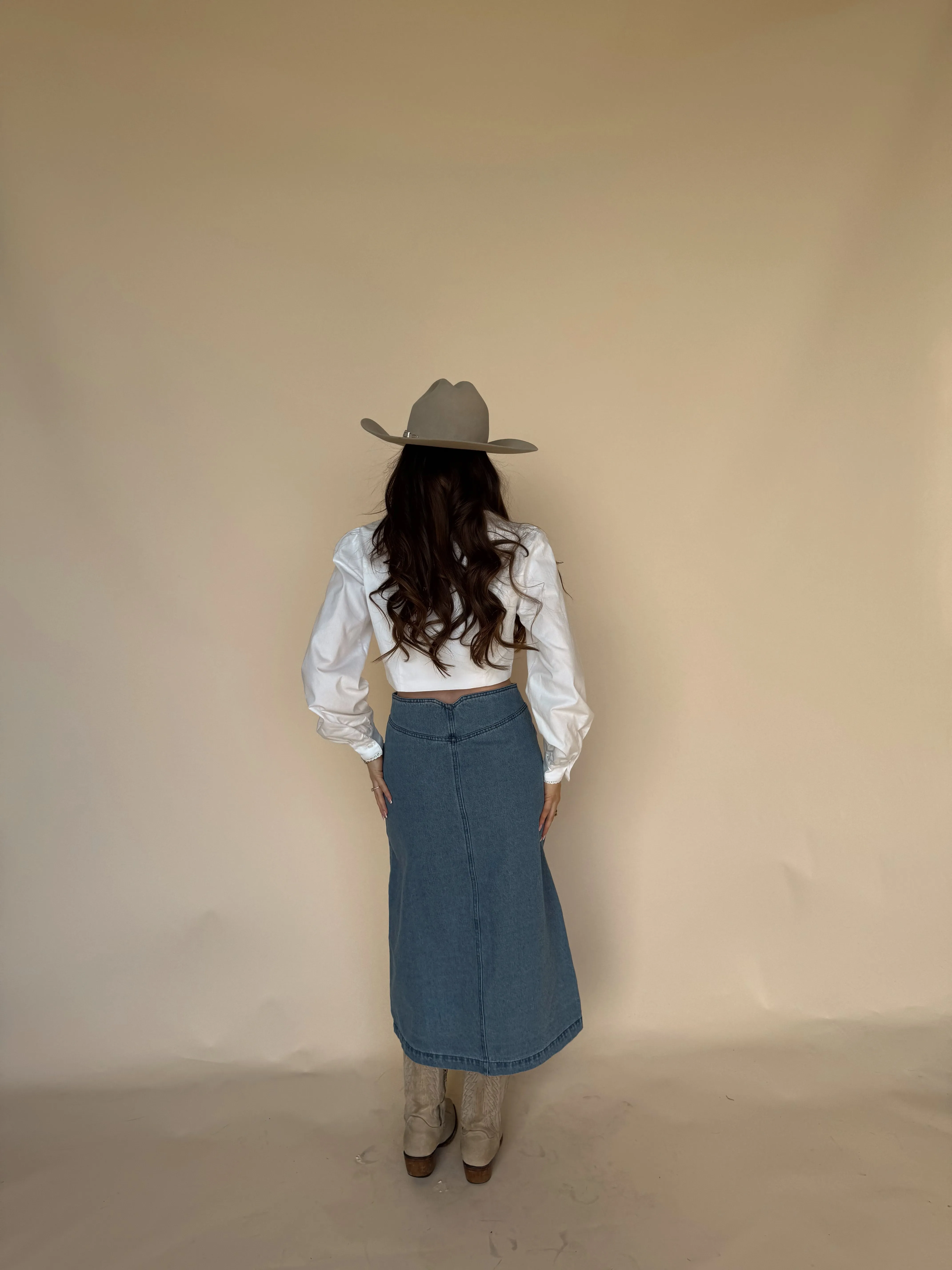 Denim Button Midi