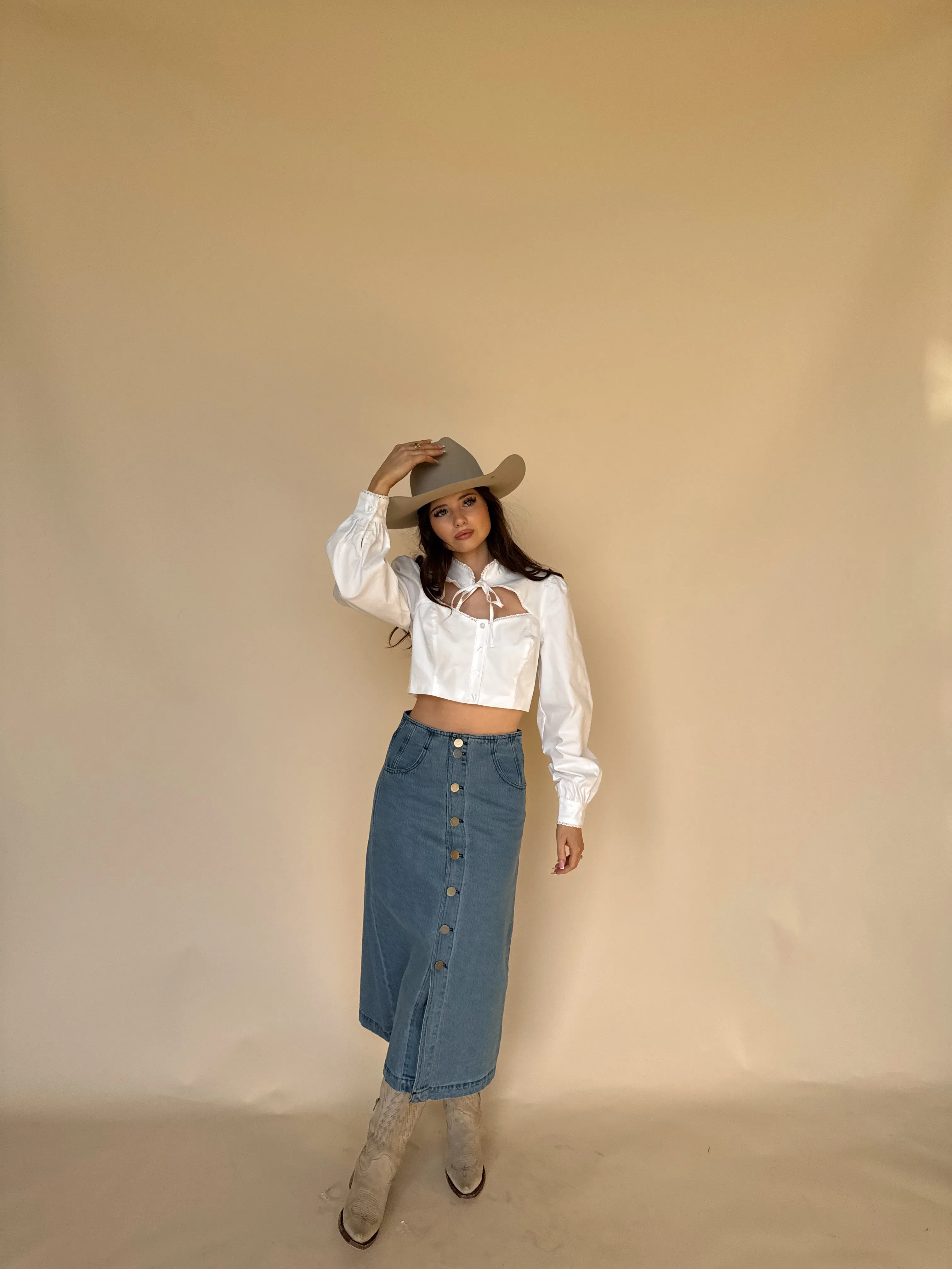 Denim Button Midi