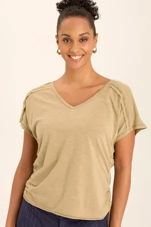 Diggory Cinched Cord V-Neck Jersey Tee