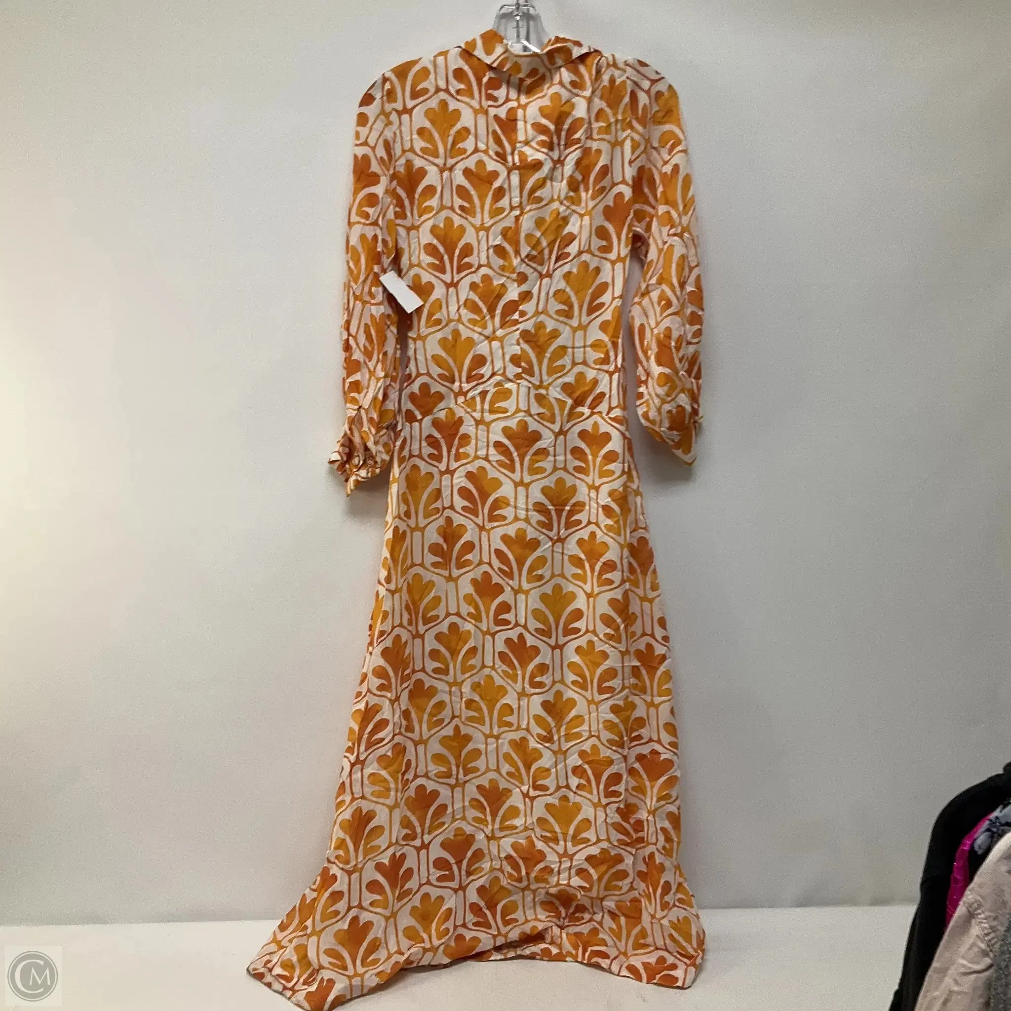 Dress Casual Maxi By Maeve In Orange & White, Size: 4