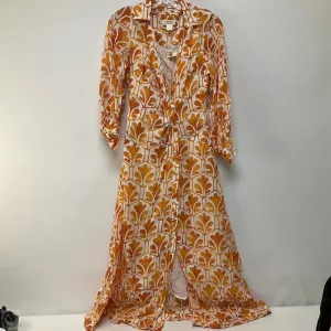 Dress Casual Maxi By Maeve In Orange & White, Size: 4