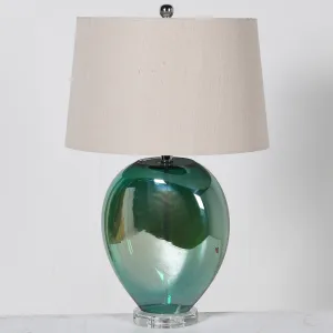 Dwell Hand Blown Metallic Lamp - Black/Green