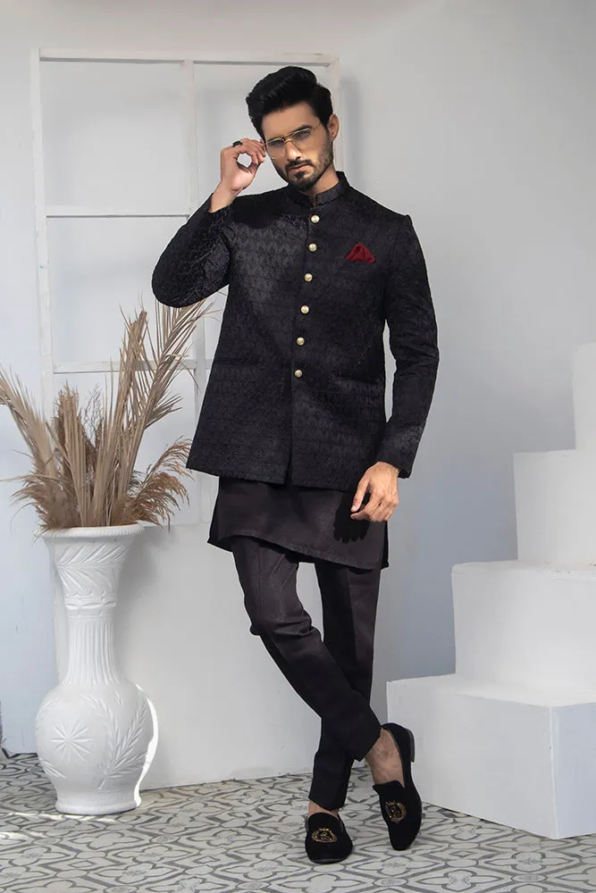 Edge Republic - ER 2065 Black Prince Coat For Men