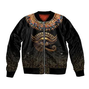 Egypt Eyes Of Horus Bomber Jacket with Egyptian Hieroglyphs LT9