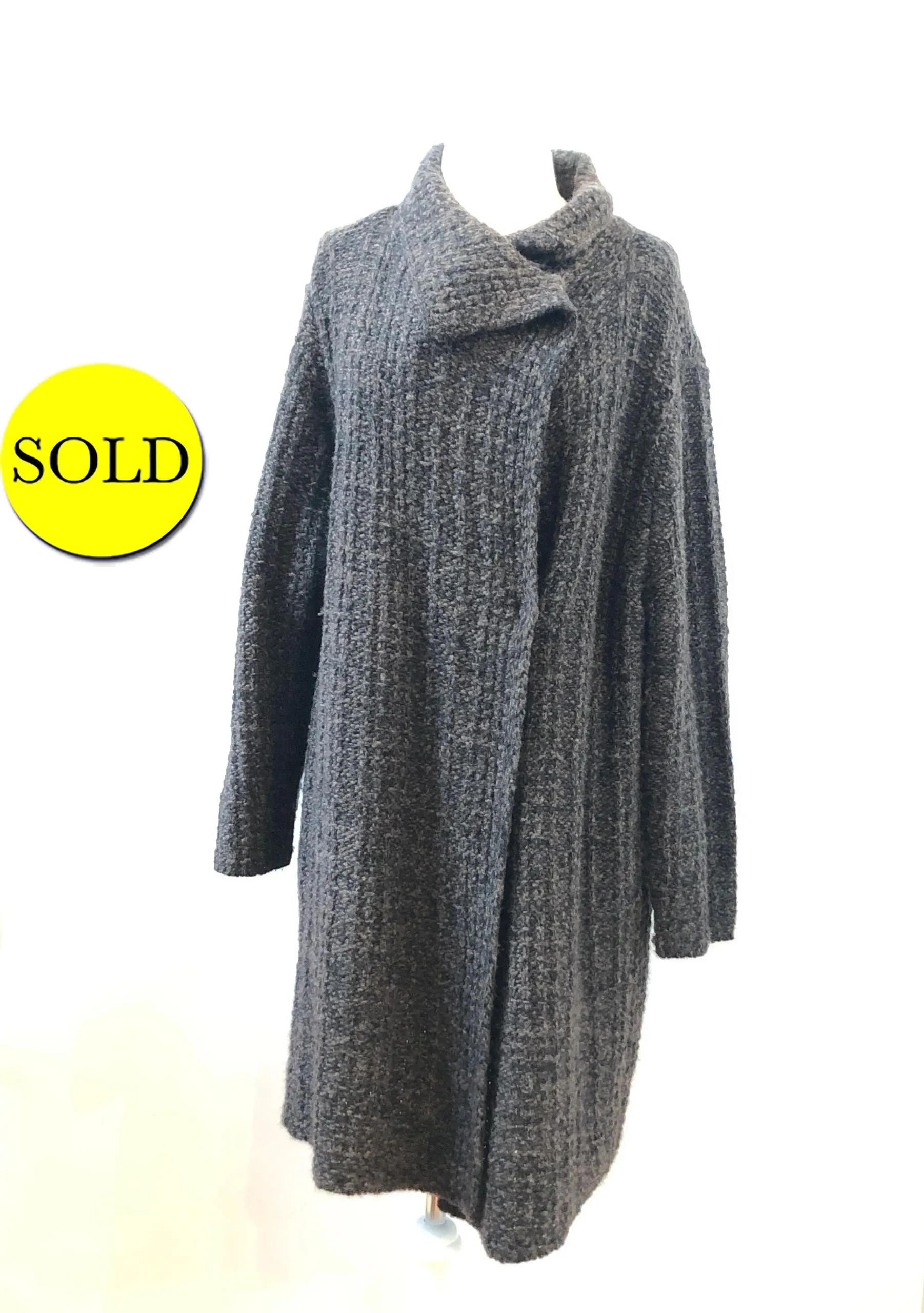 Eileen Fisher Wool Sweater Coat Size Xl
