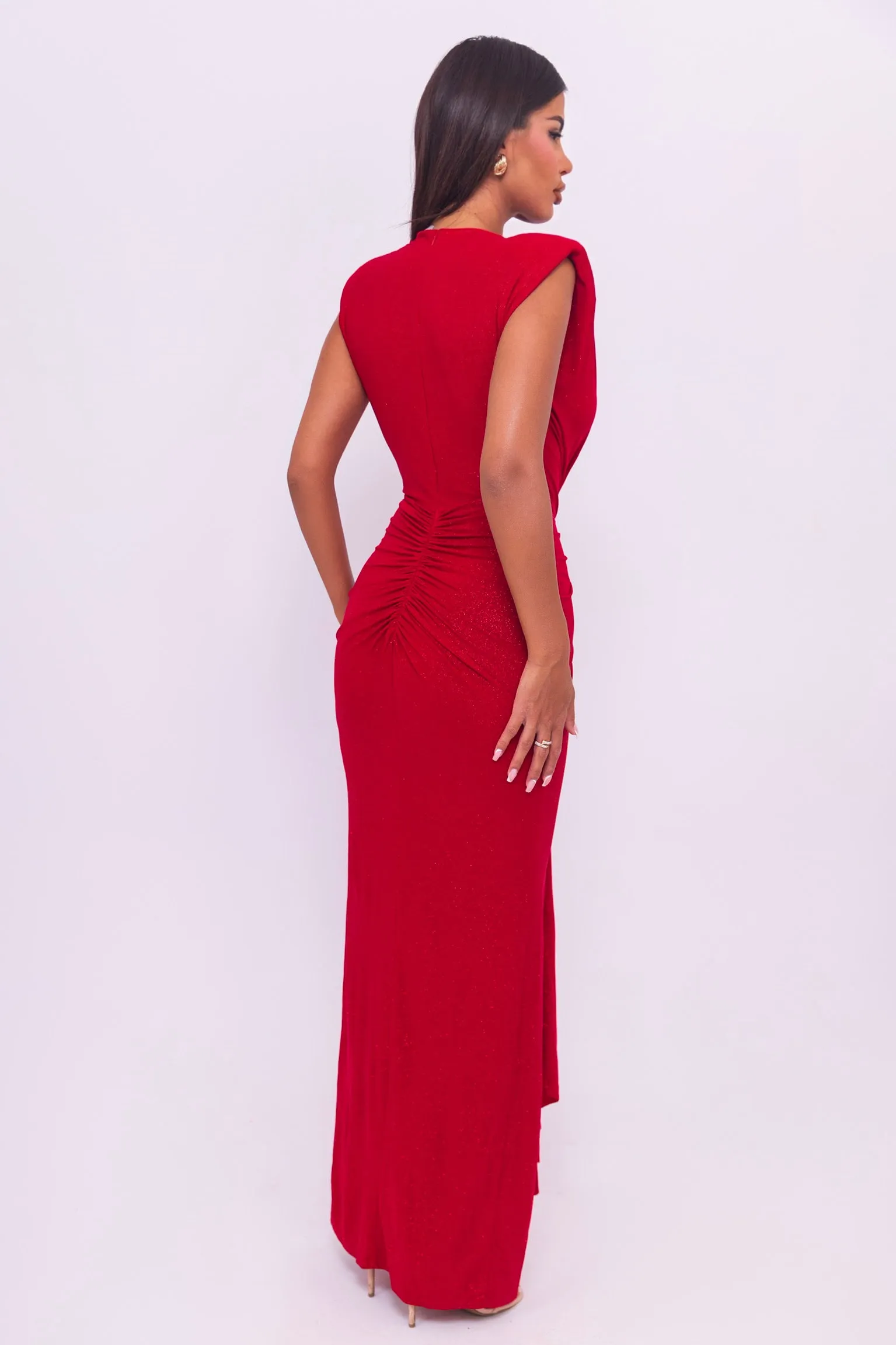 Elina Red Glitter Dress