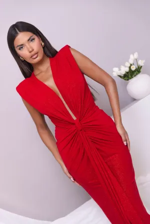 Elina Red Glitter Dress