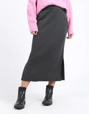 ELODIE KNIT SKIRT || CHARCOAL