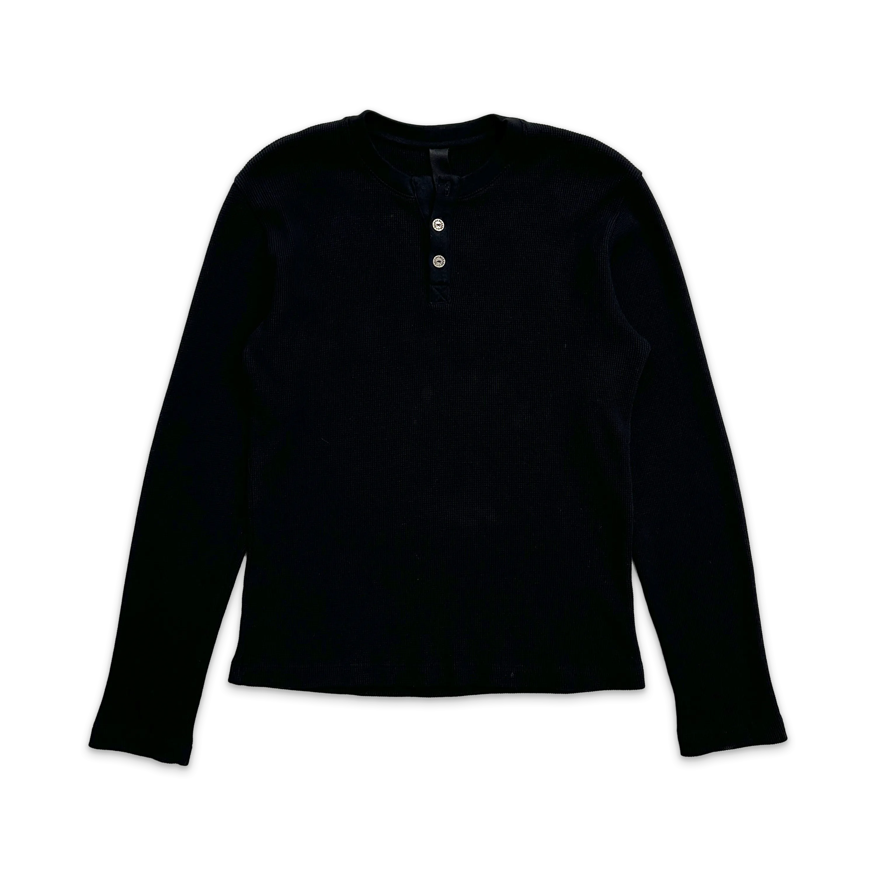 Embroidered Henley L/S  "Black"