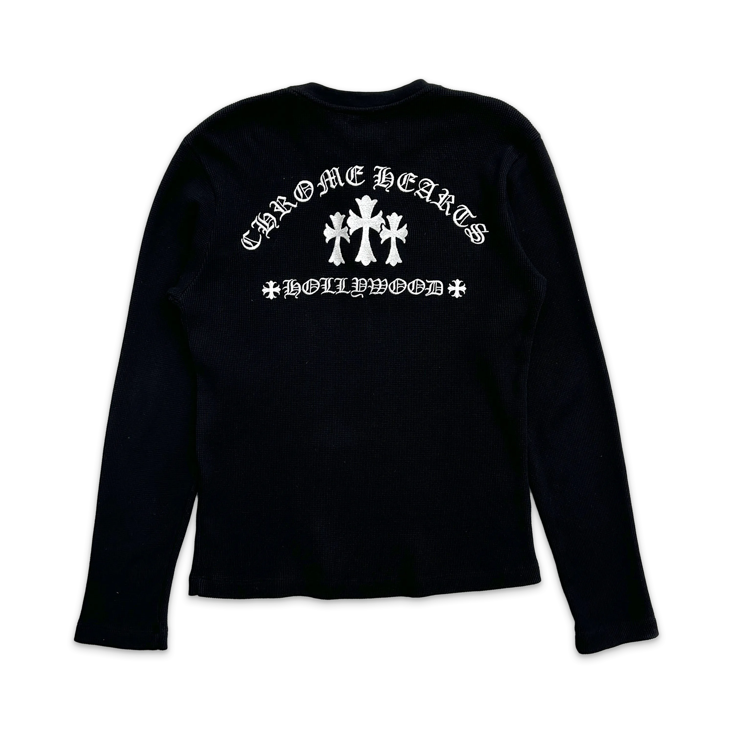 Embroidered Henley L/S  "Black"