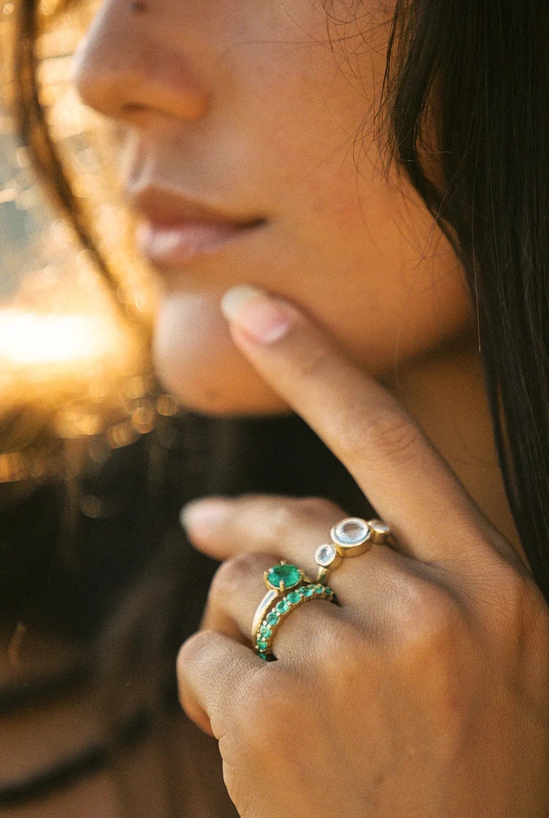 Emerald Round Solitaire Ring - Ring Size 6.5