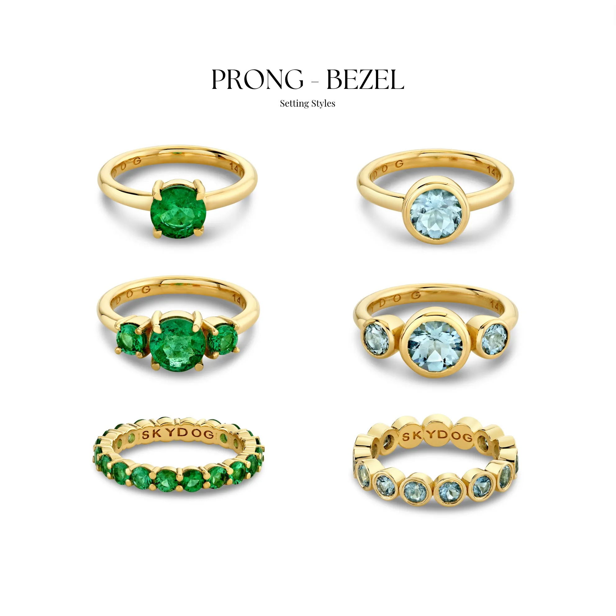 Emerald Round Solitaire Ring - Ring Size 6.5