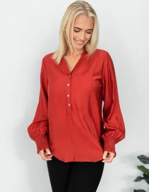 Emma Blouse In Rust   Black