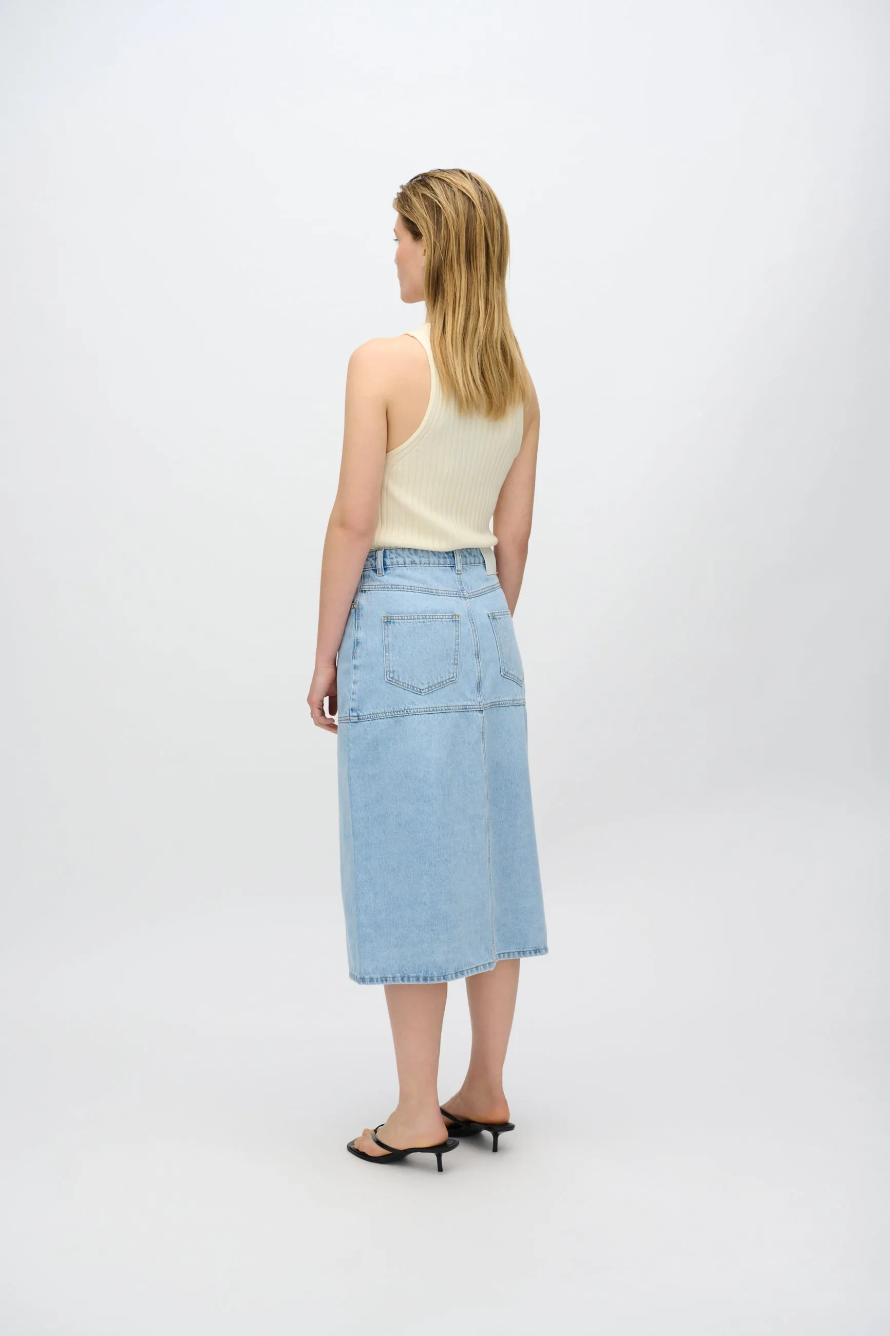 Erin denim midi skirt 4282 - Light Blue