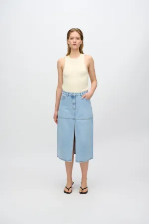 Erin denim midi skirt 4282 - Light Blue