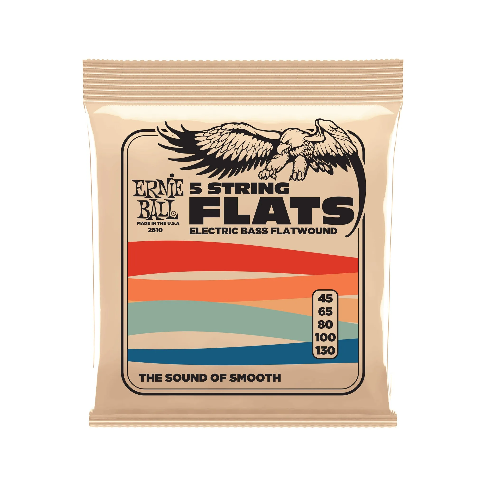 Ernie Ball Flatwound 5-String Electric Bass Strings, 45-130