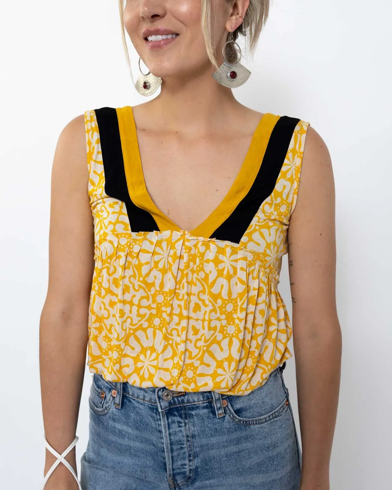 Etro Vintage Yellow Print Tank Top